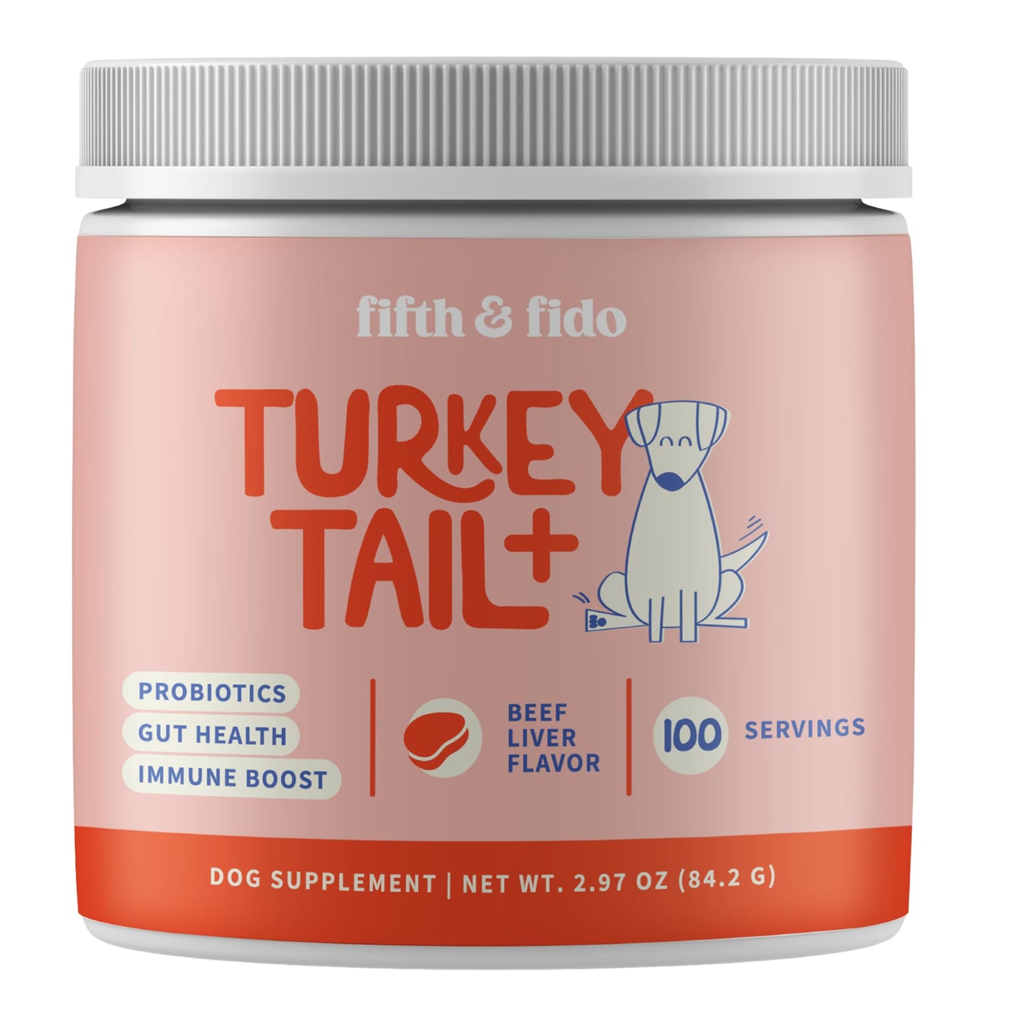 Fifth & Fido Turkey Tail Mushroom for Dogs – Lipoma Treatment for Dogs - Mushroom Supplement with Immune Support for Lipoma, Lumps & Bumps – Premium Pet Vitamins and Supplements Made in USA, 100 Serv.